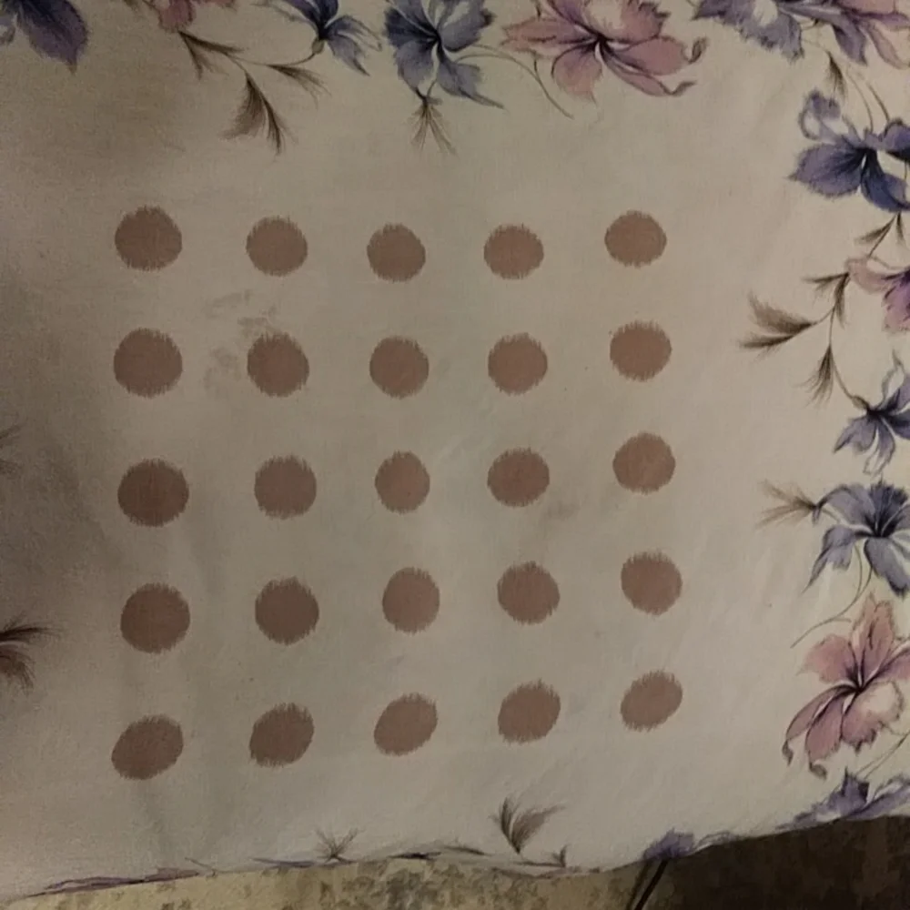 Vintage Floral Dotted Vibrant Scarf Beige Mauve Purple